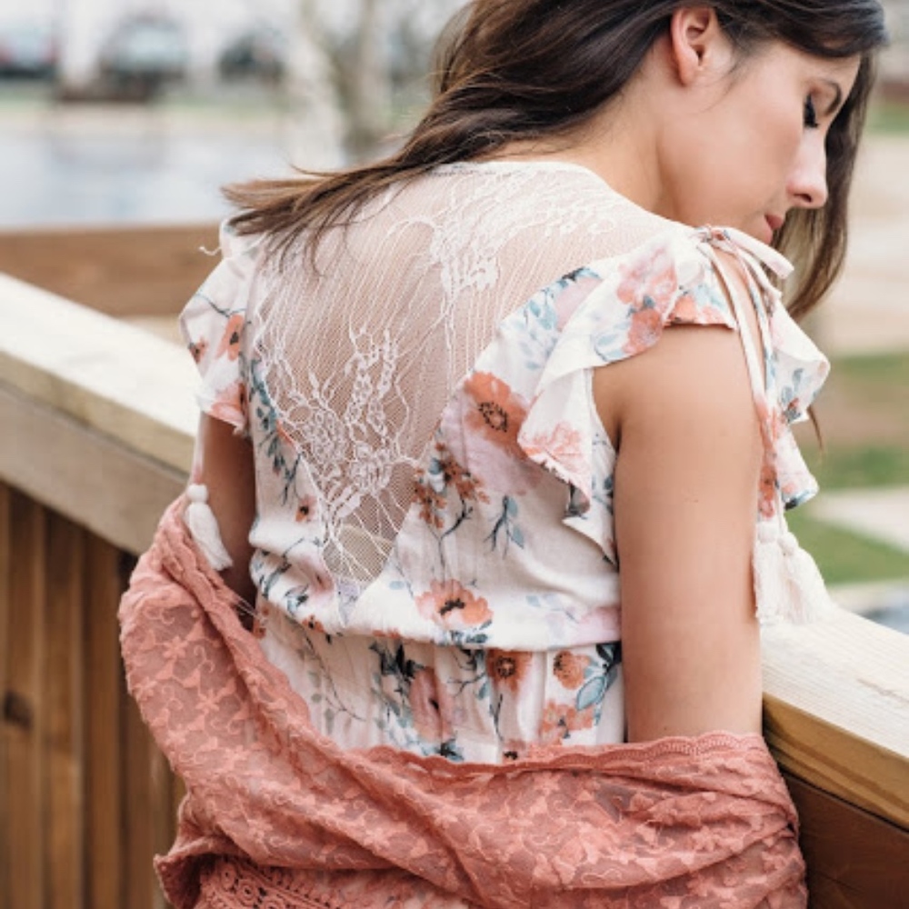 Floral Dress with lace detail